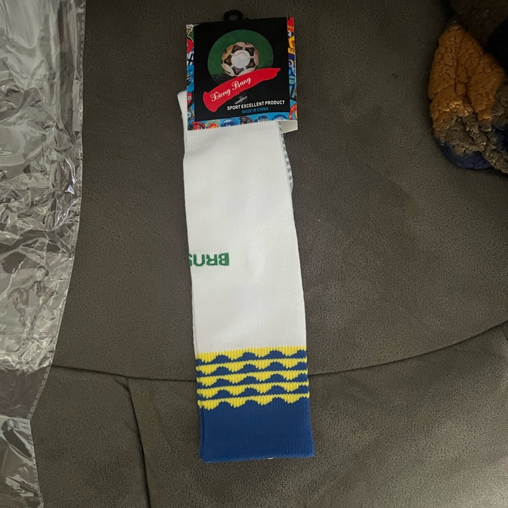 White and Blue Sports Socks